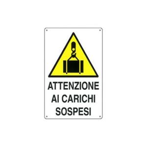 CARTELLO ATTENZIONE CARICHI SOSPESI