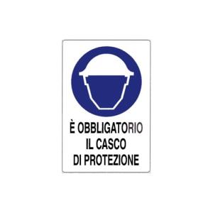CARTELLO E' OBBLIGATORIO IL CASCO PROT.