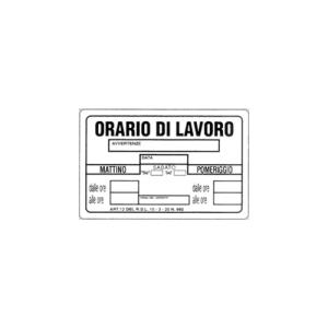 Cartello LINEA PRIVATA 20X30 - Orario di Lavoro