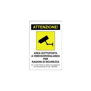 Cartello LINEA PRIVATA 20X30 - Attenzione Area Sottoposta a Videosorv.